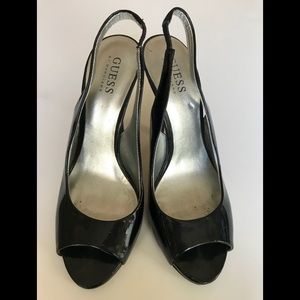 Guess black strap heel pumps 7.5